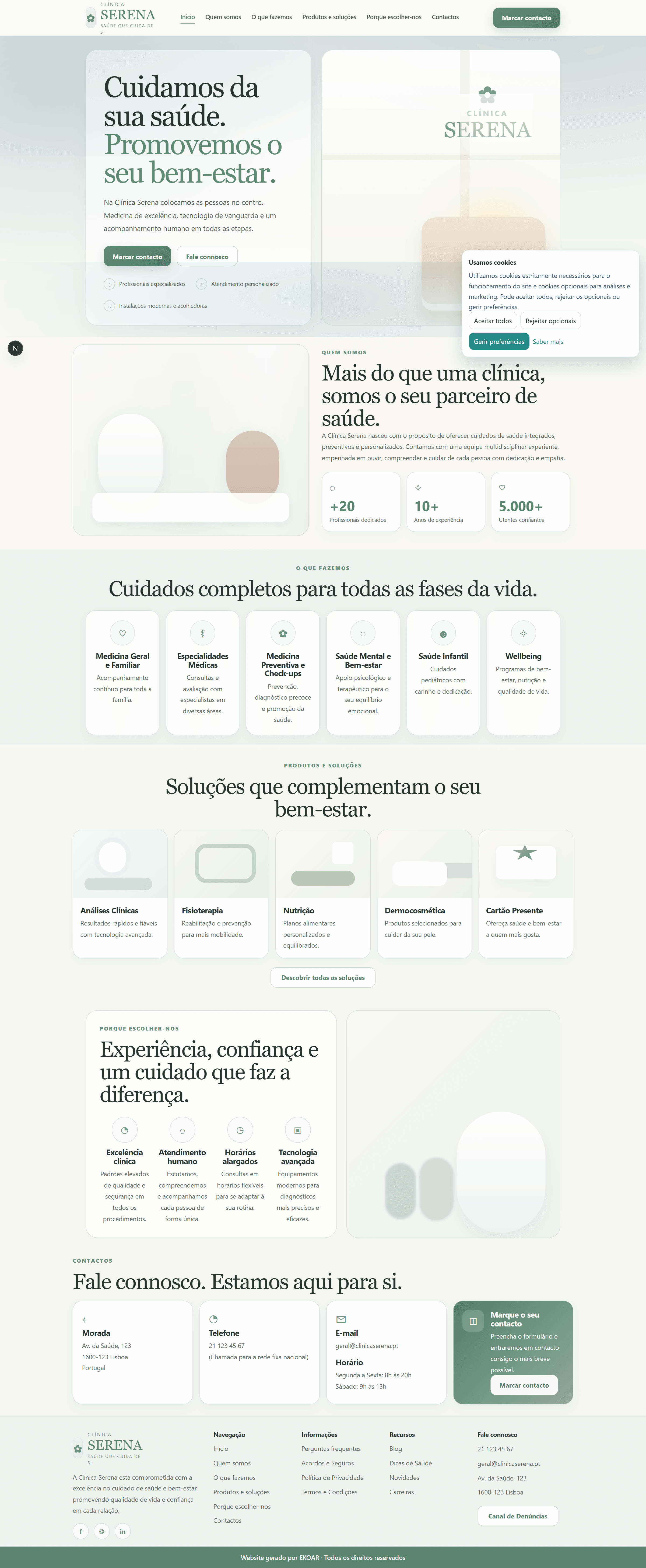 Preview desktop do template saude